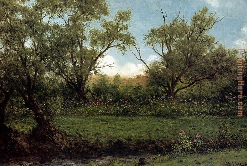 Brookside Asters In A Field painting - Martin Johnson Heade Brookside Asters In A Field art painting